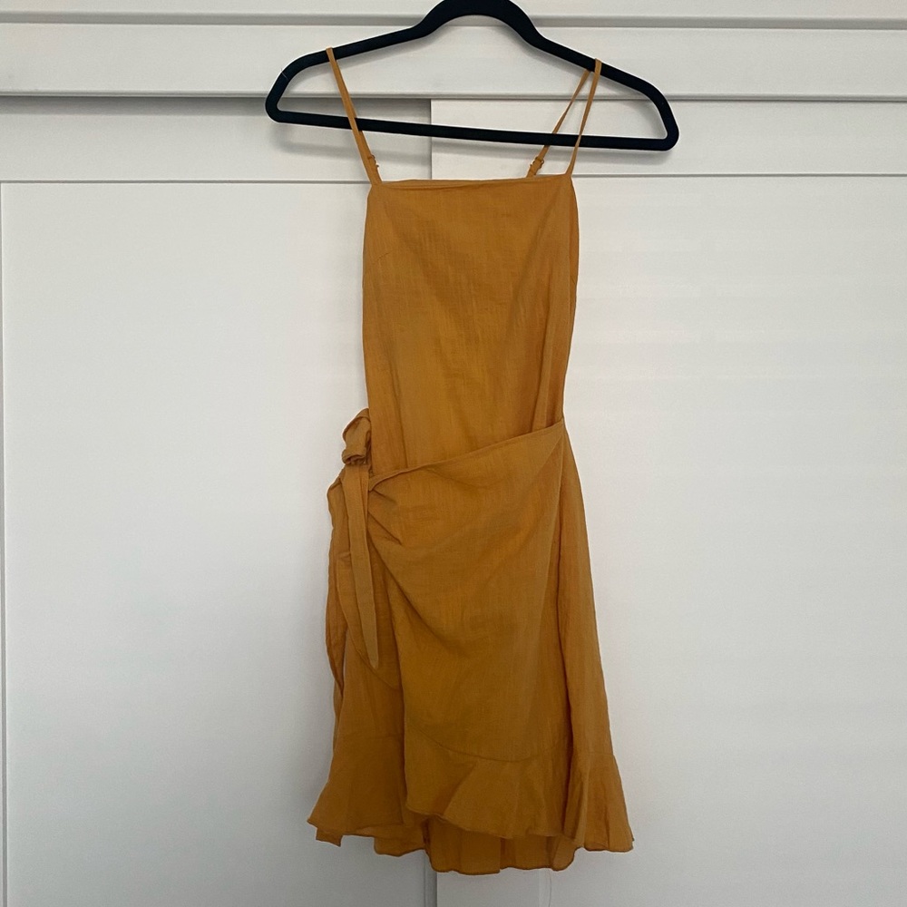 Mustard yellow wrap dress